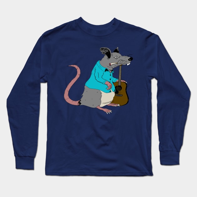 Rockin Rat Long Sleeve T-Shirt by Dimebagdesigns420